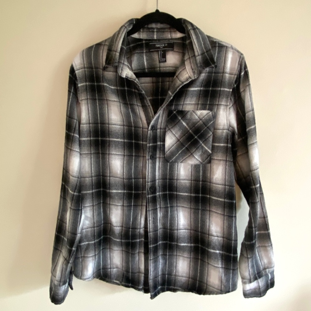 Forever 21 Plaid Flannel Shirt - Picture 1 of 8